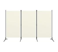 vidaXL Cloison de séparation 3 panneaux Blanc crème 260x180 cm