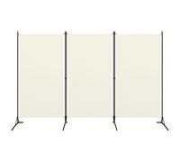 vidaXL Cloison de séparation 3 panneaux Blanc crème 260x180 cm Blanc