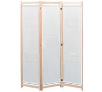 vidaXL Cloison de séparation 3 panneaux Crème 120x170x4 cm Tissu