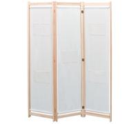 vidaXL Cloison de séparation 3 panneaux Tissu Crème 120x170x4 cm