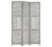 vidaXL Cloison de séparation 3 panneaux Gris 120x165 cm Bois manguier