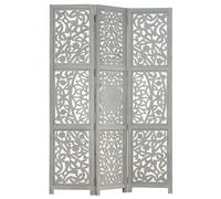 vidaXL Cloison de séparation 3 panneaux Gris 120x165 cm Bois manguier Gris
