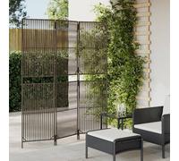 vidaXL Cloison de séparation 3 panneaux gris résine tressée Gris