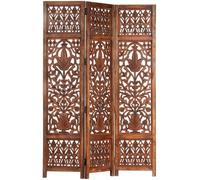 vidaXL Cloison de séparation 3 panneaux Marron 120x165cm Bois manguier