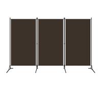 vidaXL Cloison de séparation 3 panneaux Marron 260x180 cm