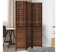 vidaXL Cloison de séparation 3 panneaux marron foncé paulownia massif Marron