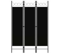 vidaXL Cloison de séparation 3 panneaux - Noir - 120 x 180 cm