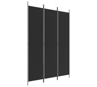 vidaXL Cloison de séparation 3 panneaux Noir 150x220 cm Tissu Noir
