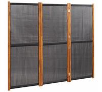 vidaXL Cloison de séparation 3 panneaux Noir 210x180 cm