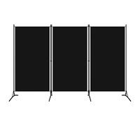 vidaXL Cloison de séparation 3 Panneaux Noir 260x180 cm