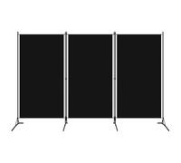vidaXL Paravent 3 panneaux – Cloison de séparation 260×180 cm, tissu polyester, noir