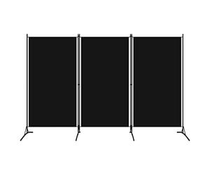 vidaXL Cloison de séparation 3 Panneaux Noir 260x180 cm