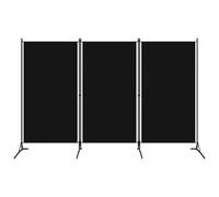 vidaXL Cloison de séparation 3 panneaux Noir 260x180 cm Noir