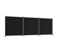 vidaXL Cloison de séparation 3 panneaux Noir 525x180 cm Tissu Noir