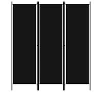vidaXL Cloison de Séparation 3 Panneaux Séparateur de Pièce Diviseur Ecran d'Intimité Paravent Chambre à Coucher Maison Intérieur Noir 150x180 cm