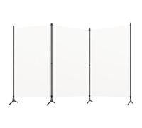 vidaXL Cloison de Séparation 3 Panneaux Séparateur de Pièce Diviseur Ecran d'Intimité Paravent Chambre à Coucher Maison Intérieur Blanc 260x180 cm