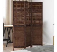 vidaXL Cloison de Séparation 3 Panneaux, Séparateur de Pièce, Écran d'Intimité, Paravent de Salon Chambre, Marron Foncé Bois 358701