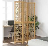 vidaXL Cloison de Séparation 3 Panneaux Séparateur de Pièce Écran d'Intimité Paravent de Salon Chambre Marron Bois 358863