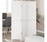 vidaXL Cloison de Séparation 3 Panneaux, Séparateur de Pièce, Écran d'Intimité, Paravent de Salon Chambre, Blanc Bois de 358829