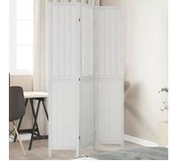 vidaXL Cloison de Séparation 3 Panneaux, Séparateur de Pièce, Écran d'Intimité, Paravent de Salon Chambre, Blanc Bois de 358719