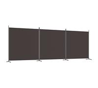 vidaXL Cloison de Séparation 3 Panneaux Séparateur de Pièce Pliable Diviseur Écran d'Intimité Paravent Décoration Salon Marron 525x180 cm Tissu
