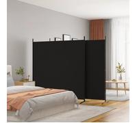 vidaXL Cloison de séparation 3 panneaux Noir 525x180 cm Tissu Noir