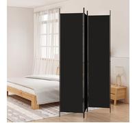 vidaXL Cloison de Séparation 3 Panneaux Séparateur de Pièce Pliable Diviseur Écran d'Intimité Paravent Décoration Salon Noir 350197