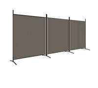 vidaXL Cloison de Séparation 3 Panneaux Séparateur de Pièce Pliable Diviseur Écran d'Intimité Paravent Décoration Salon Anthracite 525x180 cm Tissu