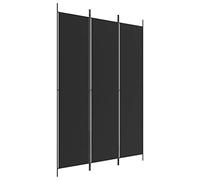 vidaXL Cloison de Séparation 3 Panneaux Séparateur de Pièce Pliable Diviseur Écran d'Intimité Paravent Décoration Salon Noir 350197