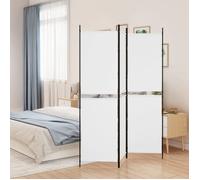 Cloison de séparation 3 panneaux pliable en tissu blanc 150 x 180 cm Blanc
