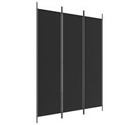vidaXL Cloison de Séparation 3 Panneaux Séparateur de Pièce Pliable Diviseur Écran d'Intimité Paravent Décoration Salon Noir 150x200 cm Tissu