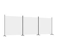 vidaXL Cloison de séparation 3 panneaux Blanc 525x180 cm Tissu Blanc