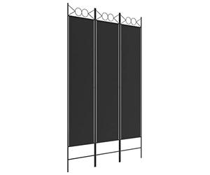 vidaXL Cloison de Séparation 3 Panneaux Séparateur de Pièce Pliable Diviseur Écran d'Intimité Paravent Décoration Salon Noir 120x200 cm Tissu