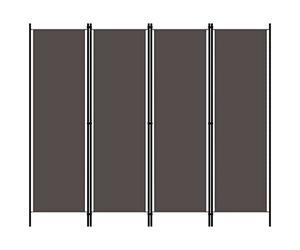 vidaXL Cloison de séparation 4 Panneaux Anthracite 200x180 cm