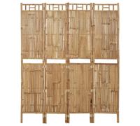 vidaXL Cloison de séparation 4 panneaux Bambou 160x180 cm