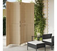 vidaXL Cloison de séparation 4 panneaux beige résine tressée Beige
