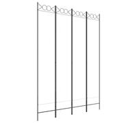 vidaXL Cloison de séparation 4 panneaux Blanc 160x220 cm Tissu Blanc