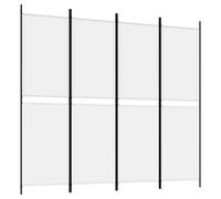 Kamerscherm met 4 panelen 200x180 cm stof wit350214