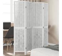 vidaXL Cloison de séparation 4 panneaux blanc bois de paulownia massif Blanc