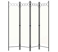 vidaXL Cloison de séparation 4 panneaux Blanc crème 160x180 cm