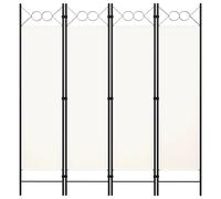 vidaXL Cloison de séparation 4 panneaux Blanc crème 160x180 cm