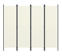 vidaXL Cloison de séparation 4 panneaux Blanc crème 200x180 cm Blanc