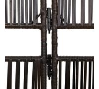 vidaXL Cloison de séparation 4 panneaux gris résine tressée Gris