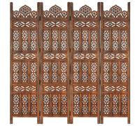 vidaXL Cloison de séparation 4 panneaux Marron 160x165cm Bois manguier