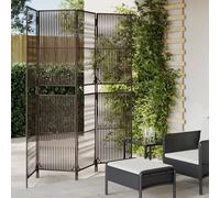 vidaXL Cloison de séparation 4 panneaux marron résine tressée Marron