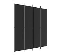 vidaXL Cloison de séparation 4 Panneaux Noir 200x220 cm Tissu