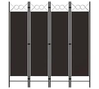 vidaXL Cloison de Séparation 4 Panneaux Séparateur de Pièce Diviseur Ecran d'Intimité Paravent Chambre à Coucher Maison Intérieur Marron 160 x 180 cm