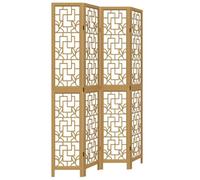 vidaXL Cloison de séparation 4 panneaux marron bois paulownia massif