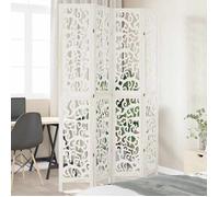 vidaXL Cloison de Séparation 4 Panneaux Séparateur de Pièce Écran d'Intimité Paravent de Salon Chambre Blanc Bois de 358740