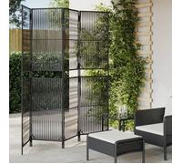 vidaXL Kamerscherm 4 panelen poly rattan zwart365392 Noir G